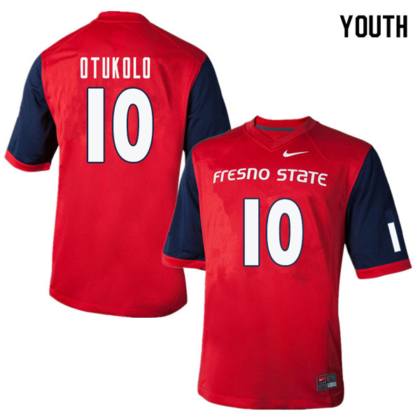 Youth #10 Nela Otukolo Fresno State Bulldogs College Football Jerseys Sale-Red